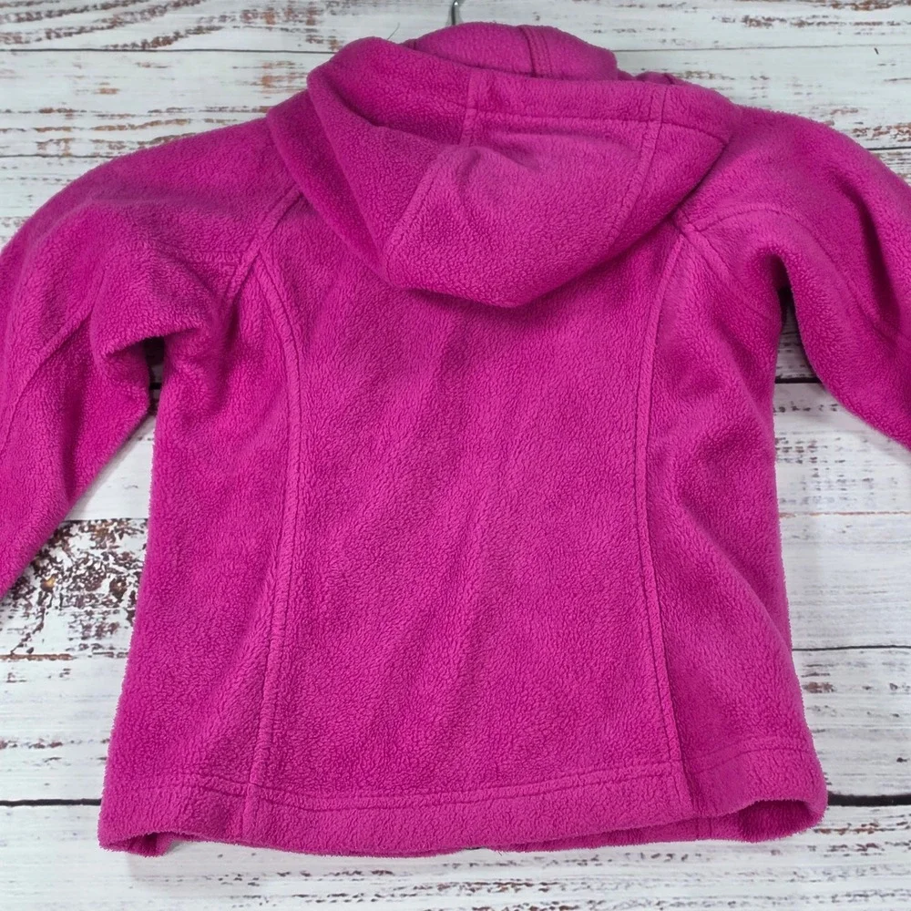 Columbia Fleece Hoodie Kids XXS Magenta Pink Excellent Full Zip Jacket